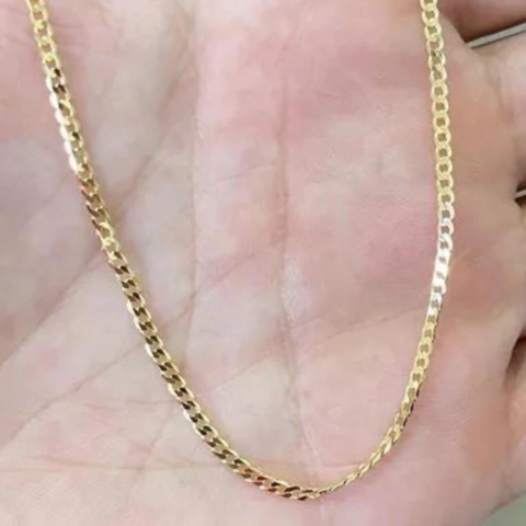 Corrente Masculina banhada a ouro 18k Grumett 70cm 2mm luxo