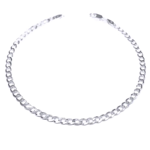 Pulseira Grumett 3mm Prata 925 21cm