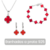 Conjunto Trevo Vermelho Prata 925 Modelo Virginia Banhado - loja online