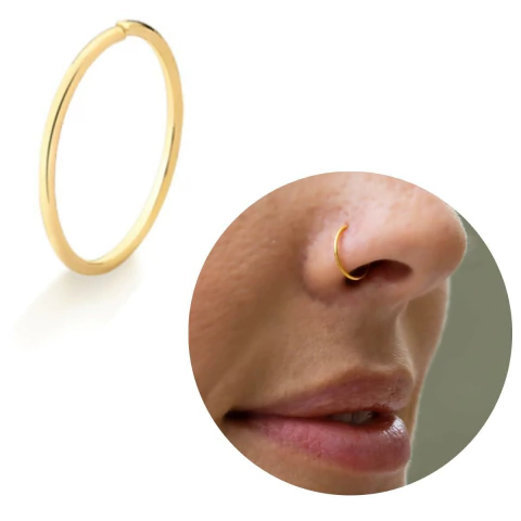 Piercing Ouro de Nariz nostril orelha septo 8mm banhado