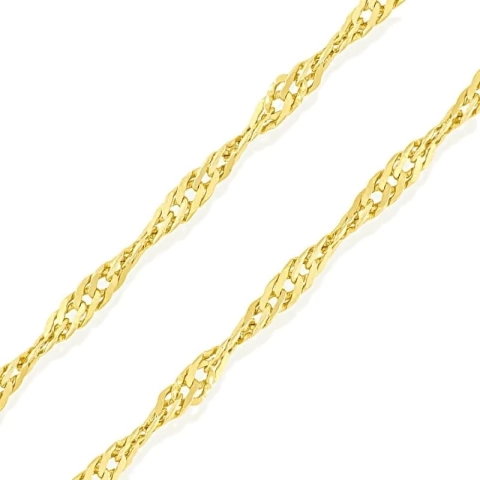 Corrente Singapura 70cm banhada a ouro 18k