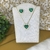 Conjunto de coração cravejado zircônia banhado em ouro 18k na internet
