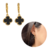 Brinco Trevo Ouro 18k Preto Argola Modelo Virgínia Banhado