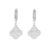 Brinco Argolinha Prata Trevo Branco banhado Modelo Virginia - comprar online