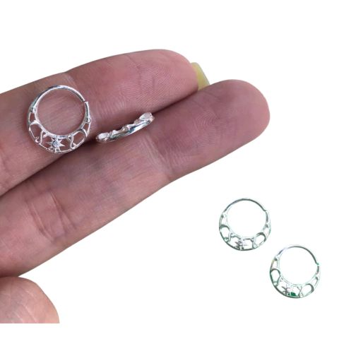 Piercing Septo Simbolos infinito sol prata 925 legitima