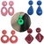 Combo atacado 12 pares brinco resina cores modelos sortidos