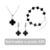 Conjunto Prata 925 Trevo Preto Modelo Virginia Banhado Moda - loja online