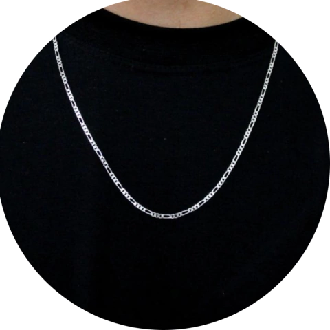 Corrente Masculina 3x1 2mm 60cm Prata 925