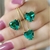 Conjunto coração de cristal 10mm verde água banhado em ouro 18k - loja online