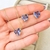 Conjunto de coração de cristal 10mm Lilás banhado a ouro 18k - comprar online