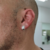 1 brinco prata cravejada banhada larga Neymar moda zircônia - Morganitte Joias