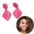 Kit 12 Pares Brinco Resina Grande Colorido Losango Atacado