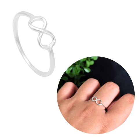 Anel Feminino Infinito Prata 925 Legítima Tipo Life Delicado
