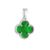 Pingente Prata 925 Trevo Verde Modelo Virginia Banhado Moda - comprar online
