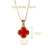 Corrente Trevo vermelho Ouro 18 Modelo Virginia Banhado Moda - Morganitte Joias