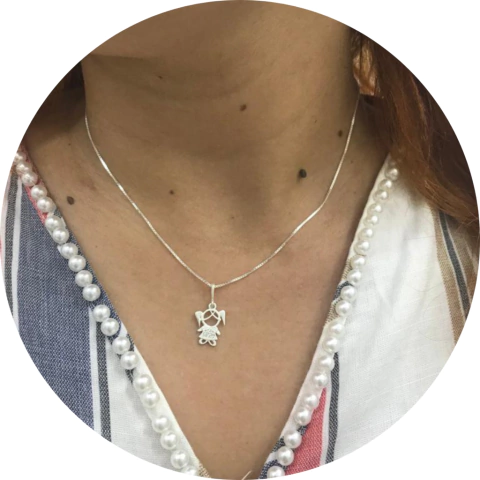 Colar Um Filho Menino Ou Menina Prata 925 Legítima Cravejado