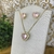 Conjunto de coração cravejado zircônia banhado em ouro 18k - loja online