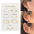 Conjunto Brinco Kit dourado Semaninha 7 pares antialérgico