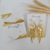 Brinco Franja longo ouro Argola banhada para festas Elegante na internet