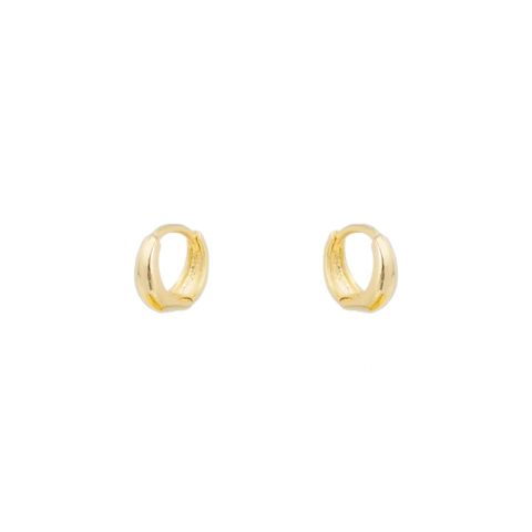 Argolinha Lisa gotinha click Pequena segundo furo banhada a ouro 18k