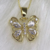 Pingente Borboleta Cravejada com zircônias banhada a ouro 18k