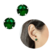 Brinco Prata Legítima Pedra Verde pequena Zircônia elegante