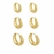 Trio Argola Detalhes banhada ouro 18k delicada feminina moda - comprar online