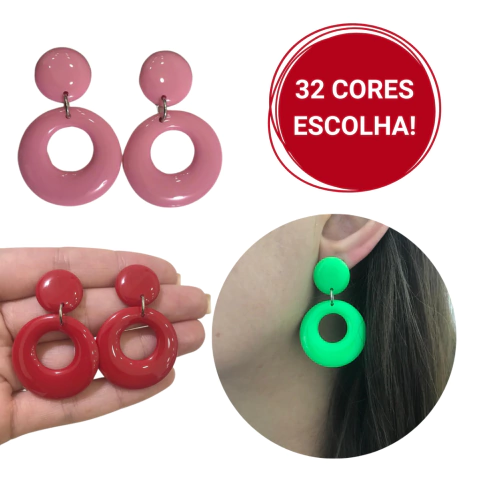 Brincos de Resina Geométricos Color