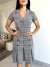 Vestido Xadrez Gola Blazer Tubinho com Pregas (Ressignificar) - Loja Luana Berlofa