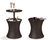 Mesa de jardim e cooler para bebidas marrom Keter com design elegante em  textura rathan, ideal para uso externo.