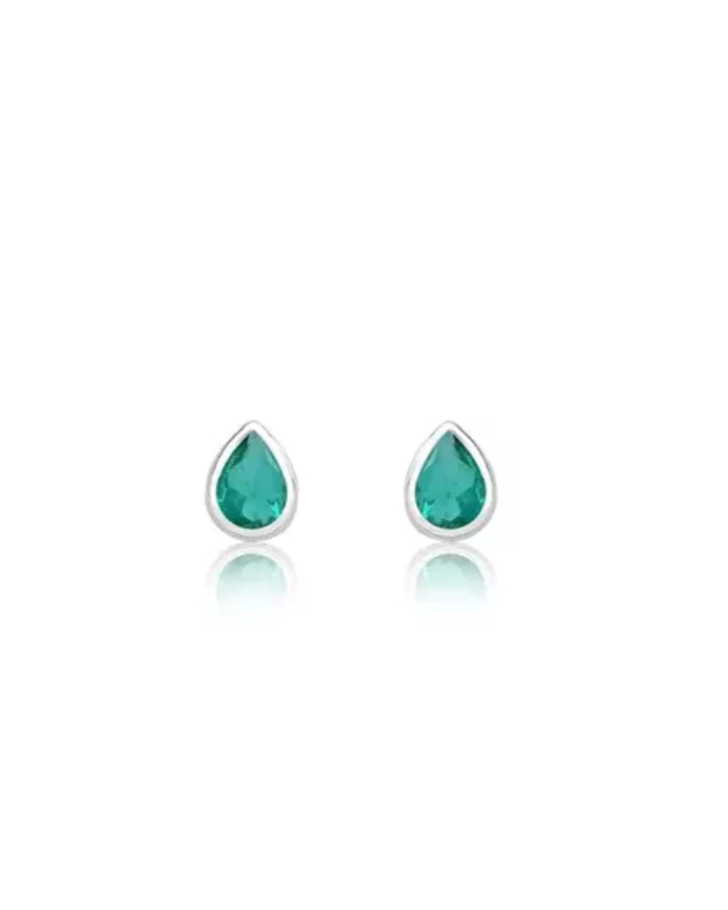 Brinco Gota verde thifany Prata 925