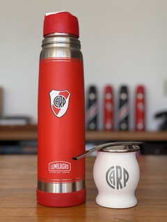 Combo 5: Termo acero Inoxidable River Plate + Mate Carp + Bombilla - comprar online