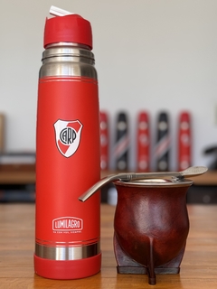 Combo 9: Termo acero Inoxidable River Plate + Mate Premium + Bombilla Picoloro - tienda online