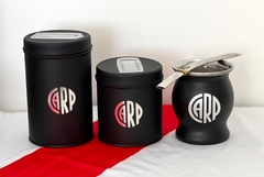 Combo 1 - Mate de acero Carp + Bombilla + Set de Latas - Tienda Roja y Blanca