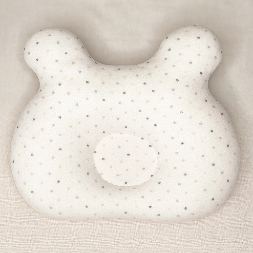 ALMOHADA BEBE REVERSIBLE PUNTITOS GRISES