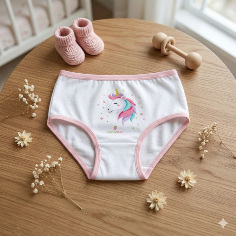 BOMBACHA UNICORNIO BORDES ROSA