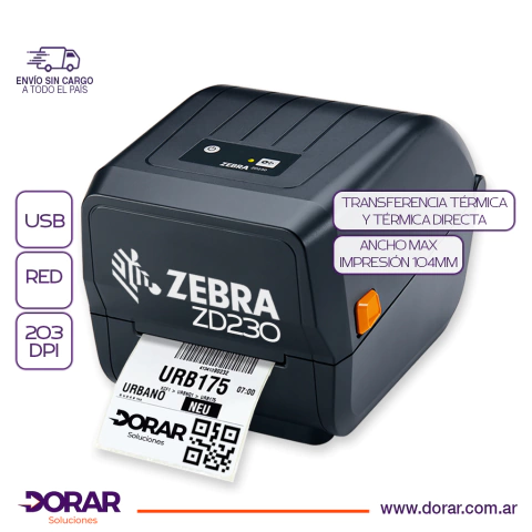 Impresora Zebra ZD230 USB+ETHERNET