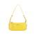 BOLSA PEQUENA COM SHAPE ALONGADO MINIMALISTA EM COURO AMARELO HONEY