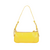 BOLSA PEQUENA COM SHAPE ALONGADO MINIMALISTA EM COURO AMARELO HONEY - Dona Santa