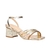 SANDÁLIA SALTO BLOCO TIRAS METALCOLOR DOURADO