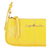 BOLSA PEQUENA COM SHAPE ALONGADO MINIMALISTA EM COURO AMARELO HONEY - loja online