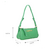 BOLSA PEQUENA COM SHAPE ALONGADO MINIMALISTA EM COURO VERDE TREVO