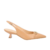 SCARPIN SLINGBACK DE SALTO BAIXO EM COURO BEGE COM ENFEITE METÁLICO - comprar online