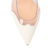 SCARPIN SLINGBACK DE SALTO ALTO EM COURO OFF WHITE COM VINIL