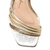 SANDÁLIA SALTO BLOCO TIRAS METALCOLOR DOURADO