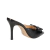 SANDÁLIA MULE PEEP TOE SALTO ALTO PRETA na internet