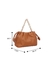 BOLSA SLOUCH MÉDIA COM ALÇA DE CORRENTES EM COURO CARAMELO - comprar online