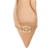 SCARPIN SLINGBACK DE SALTO BAIXO EM COURO BEGE COM ENFEITE METÁLICO