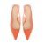 SCARPIN SLINGBACK ANABELA EM COURO VERNIZ LARANJA SUNSET - Dona Santa