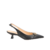 SCARPIN SLINGBACK DE SALTO BAIXO EM COURO PRETO COM ENFEITE METÁLICO - comprar online